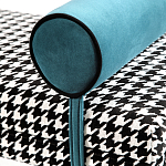 Банкетка Banquette PIED DE POULE с принтом гусиная лапка и синими подлокотниками  варинант исполнения - 3 | Loft Concept в Липецке