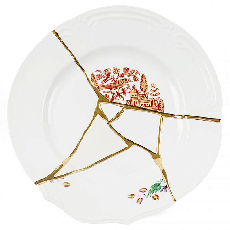 Тарелка Seletti Kintsugi Белый Золотой Мульти Тарелка Seletti Kintsugi Белый Золотой Мульти в Липецке | Loft Concept