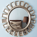 Зеркало-солнце в серебряной раме Silver Sun варинант исполнения - 1 | Loft Concept в Липецке