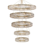 Многоярусная Люстра Elizabeth Золото Вертикальная композиция из пяти хрустальных светильников варинант исполнения - 1 | Loft Concept в Липецке