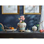 Кувшин с цветочным рисунком и бронзовой ручкой Blue Garden варинант исполнения - 4 | Loft Concept в Липецке