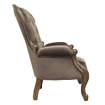 Кресло с мягкой обивкой из коричневого велюра на 4-х деревянных ножках Evelyn Classical Armchair варинант исполнения - 1 | Loft Concept в Липецке
