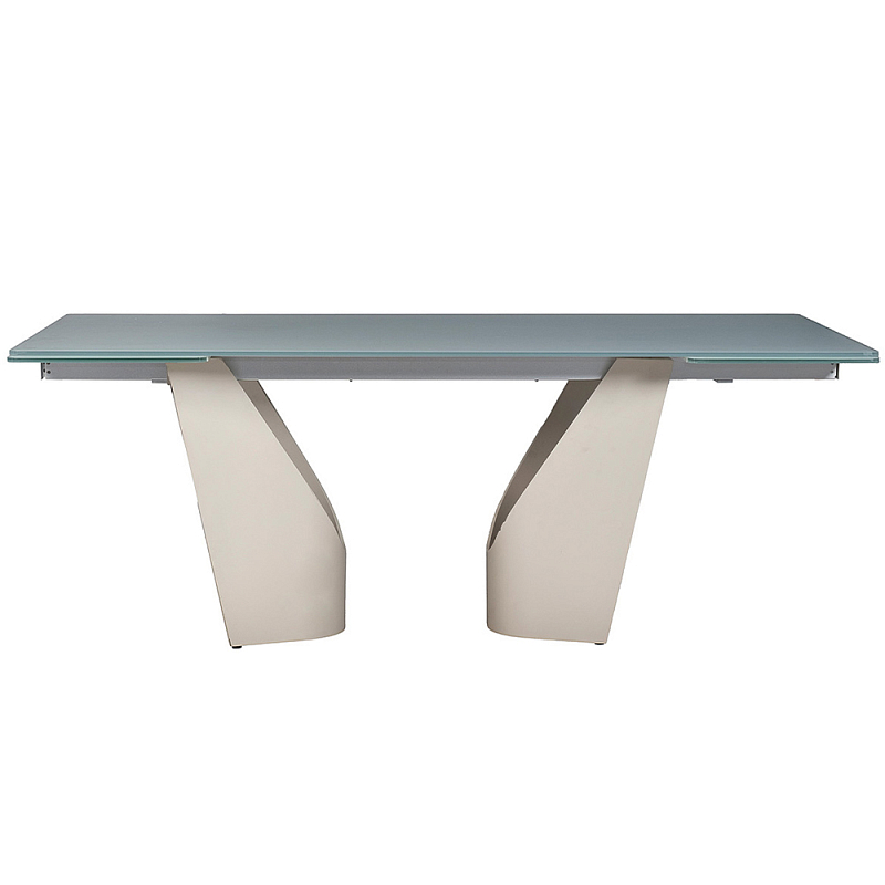 Стол обеденный раскладной со стеклянной столешницей Futuristic Table Белый Стол обеденный раскладной со стеклянной столешницей Futuristic Table Белый в Липецке | Loft Concept
