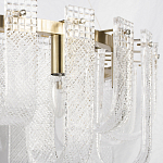 Бра с металлическим основанием золотого цвета и хрустальными подвесками Textured Glass варинант исполнения - 6 | Loft Concept в Липецке