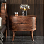 Прикроватный столик из дерева с 2-мя ящиками Moon Walnut Furniture варинант исполнения - 2 | Loft Concept в Липецке