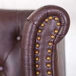 Кресло из натуральной кожи на 4-х деревянных ножках из массива бука Thomas Armchair brown варинант исполнения - 4 | Loft Concept в Липецке