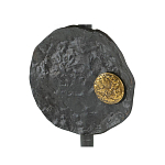 Столик приставной с абстрактным основанием и акцентом в виде золотистого диска Heavenly Space варинант исполнения - 5 | Loft Concept в Липецке