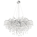 Люстра подвесная с прозрачными стеклянными подвесками в форме капель Диаметр 100 см Droplet Chandelier варинант исполнения - 14 | Loft Concept в Липецке