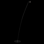 Торшер с изогнутой черной металлической стойкой и цилиндрическим плафоном Davide Groppi варинант исполнения - 2 | Loft Concept в Липецке