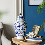 Ваза с крышкой и синим цветочным узором Blue & White Ornament  варинант исполнения - 8 | Loft Concept в Липецке