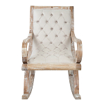 Кресло-качалка с мягкой обивкой из льна Ella Armchair beige варинант исполнения - 1 | Loft Concept в Липецке