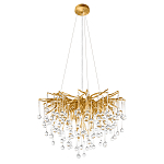 Люстра подвесная с прозрачными стеклянными подвесками в форме капель Диаметр 60 см Droplet Chandelier варинант исполнения - 2 | Loft Concept в Липецке