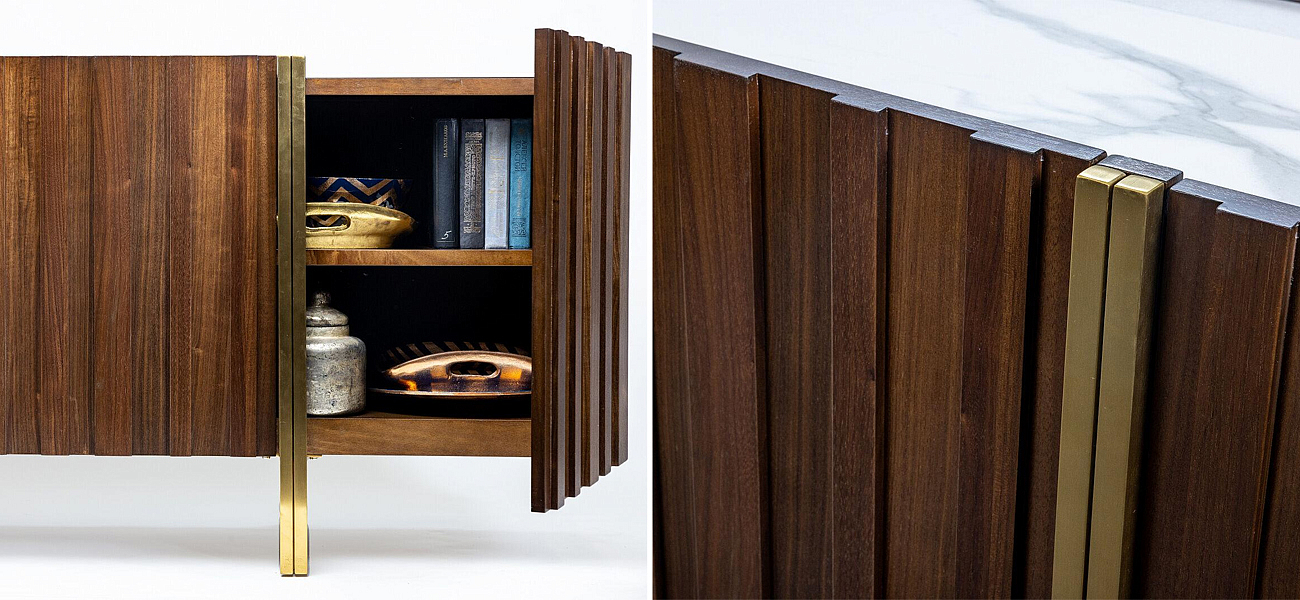 Комод с мраморной столешницей Walnut Veneer Комод с мраморной столешницей Walnut Veneer - Loft-Concept в Липецке