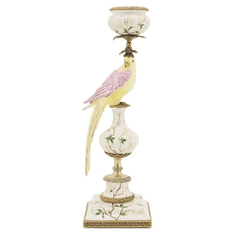 Подсвечник Candleholder Parrot Atlantide Yellow Pink Желтый Розовый Белый Бронза Подсвечник Candleholder Parrot Atlantide Yellow Pink Желтый Розовый Белый Бронза в Липецке | Loft Concept