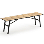 Скамья с сиденьем из массива акации Damon Industrial Wooden Bench варинант исполнения - 1 | Loft Concept в Липецке