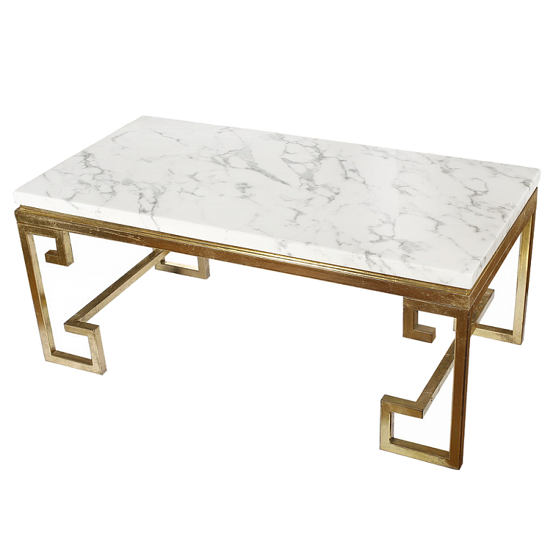 Кофейный стол Golden Meander Coffee Table Золотой Белый Кофейный стол Golden Meander Coffee Table Золотой Белый в Липецке | Loft Concept