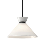 Подвесной светильник с белым стеклянным конусным плафоном Alora Mood варинант исполнения - 1 | Loft Concept в Липецке