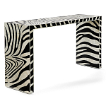 Консоль Дизайнерская Kenya Console ZEBRA Bone Inlay black варинант исполнения - 3 | Loft Concept в Липецке