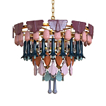 Люстра круглая с декором из разноцветных элементов в виде листьев Changing Seasons варинант исполнения - 10 | Loft Concept в Липецке