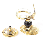 Икорница с декором "Стерлядка на ракушке" с гравировкой на подставке из натурального камня Обсидиан Decorative Cavair Dishes варинант исполнения - 2 | Loft Concept в Липецке