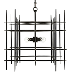 Люстра черная квадратной остроконечной формы Black Square варинант исполнения - 3 | Loft Concept в Липецке