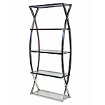 Металлический стеллаж со стеклянными полками Molecule варинант исполнения - 1 | Loft Concept в Липецке