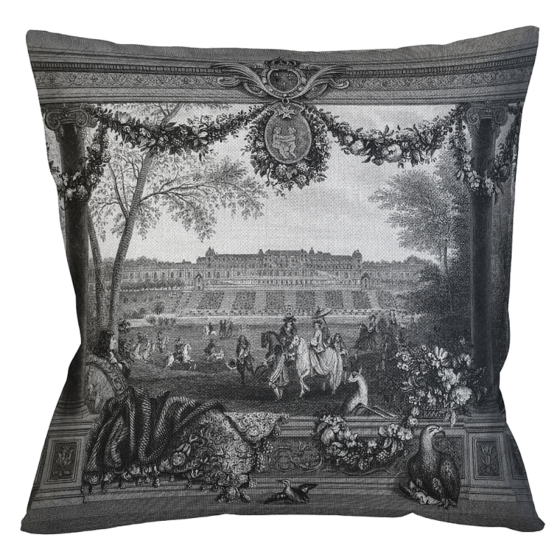 Декоративная подушка Saint Germain Pillow Черно-белый Бежевый Декоративная подушка Saint Germain Pillow Черно-белый Бежевый в Липецке | Loft Concept
