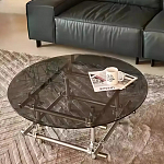 Дизайнерский журнальный стол с круглой столешницей на стальном основании Rivetyk варинант исполнения - 3 | Loft Concept в Липецке