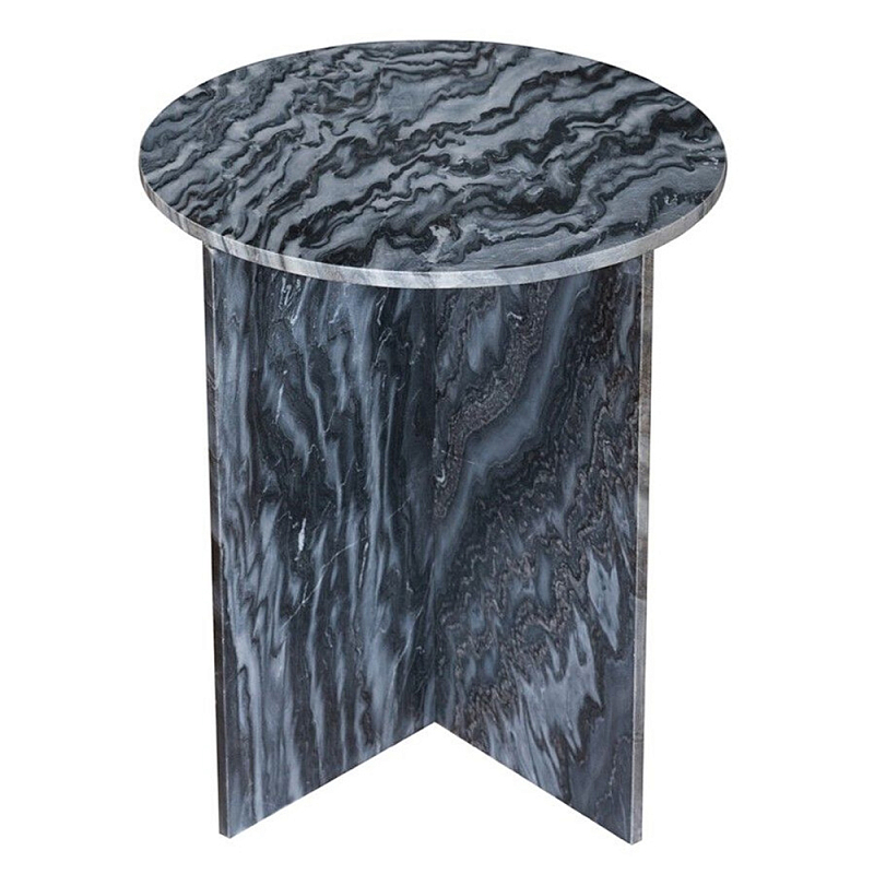 Столик кофейный с столешницей из черного мрамора Compact Black Marble Table Черный Мрамор Nero в Липецке | Loft Concept 