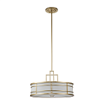 Подвесной светильник цвета латунь с белым матовым плафоном с геометрическим рисунком Feiss варинант исполнения - 2 | Loft Concept в Липецке