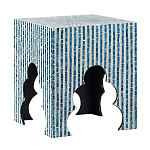 Приставной столик с инкрустацией раковинами устриц Bone Inlay варинант исполнения - 6 | Loft Concept в Липецке