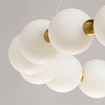 Люстра круглая с матовыми белыми шарами PEARLS Suspension варинант исполнения - 10 | Loft Concept в Липецке