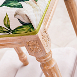 Банкетка из натурального бука золотистая с изображением птиц и цветов Blooming Bird варинант исполнения - 4 | Loft Concept в Липецке