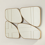 Зеркало в ассиметричной раме золотистого цвета Chaotic варинант исполнения - 3 | Loft Concept в Липецке