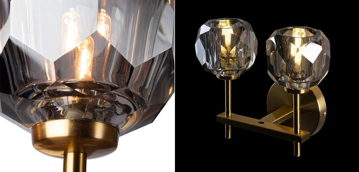 Бра RH Boule de Cristal Double Sconce smoky Бра RH Boule de Cristal Double Sconce smoky - Loft-Concept в Липецке