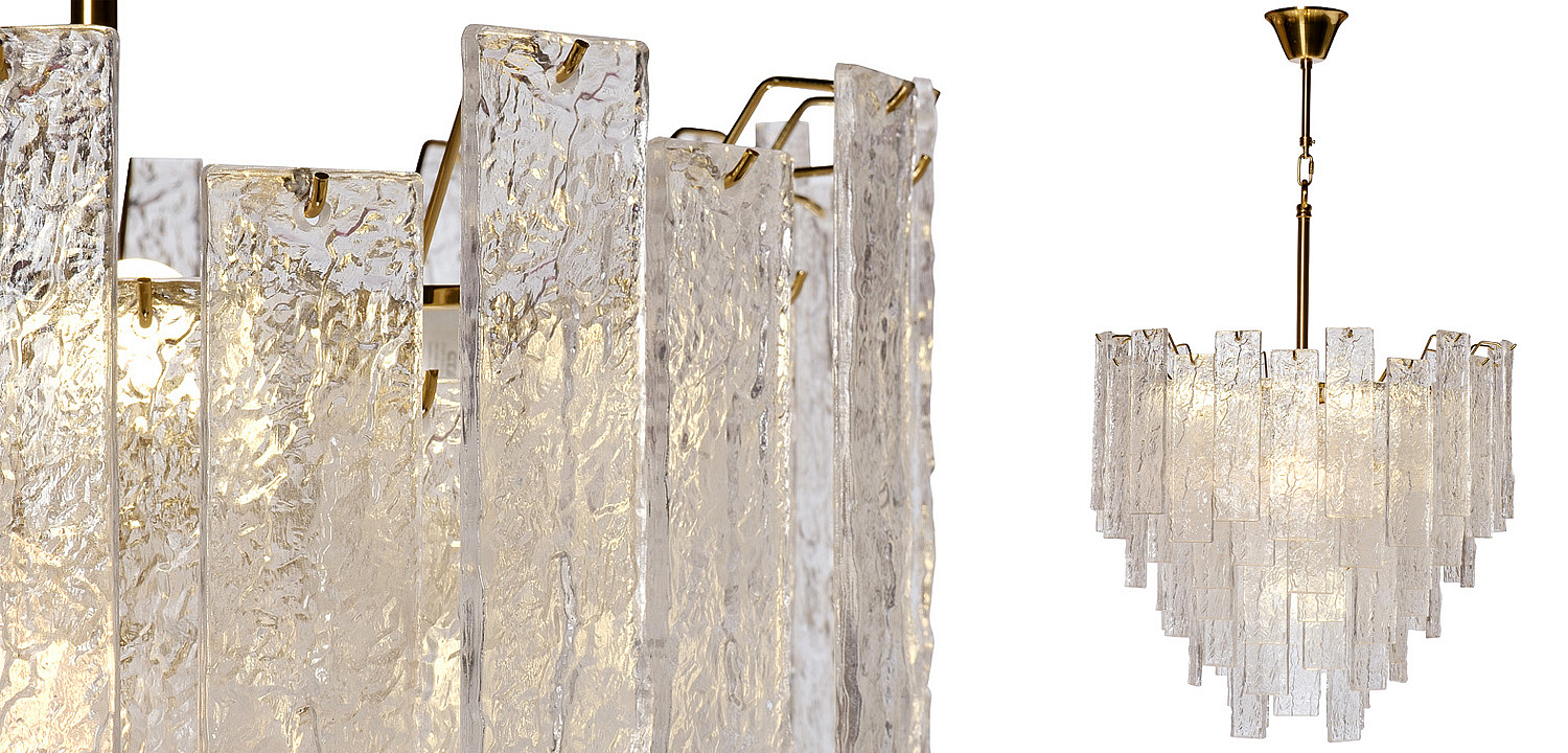 Люстра Dorit Textured Glass Rectangular Chandelier Люстра Dorit Textured Glass Rectangular Chandelier - Loft-Concept в Липецке