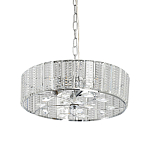 Люстра круглая на цепи цвета хром с прозрачными рельефными хрустальными пластинами Textured Glass Chandelier варинант исполнения - 1 | Loft Concept в Липецке