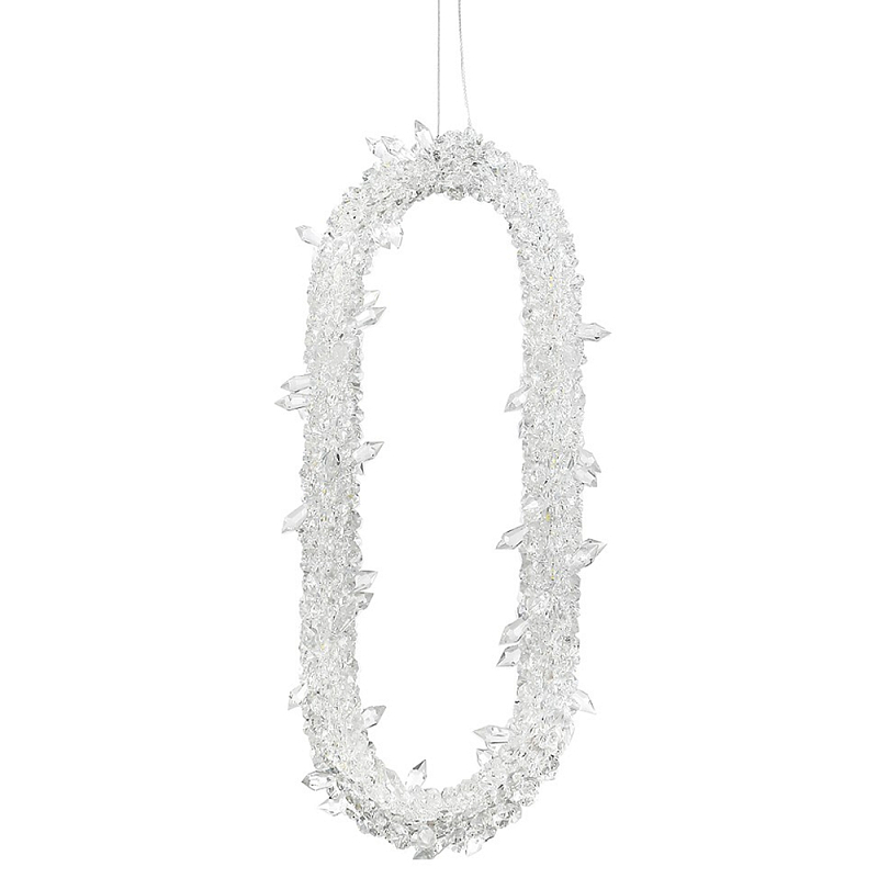 Подвесной светильник овальной формы с декором кристаллы Gilbertine Oval Crystals Hanging Lamp Прозрачный Хром Подвесной светильник овальной формы с декором кристаллы Gilbertine Oval Crystals Hanging Lamp Прозрачный Хром в Липецке | Loft Concept