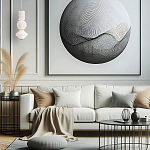 Подвесной светильник белого цвета с тремя геометрическими плафонами Alora Mood варинант исполнения - 7 | Loft Concept в Липецке