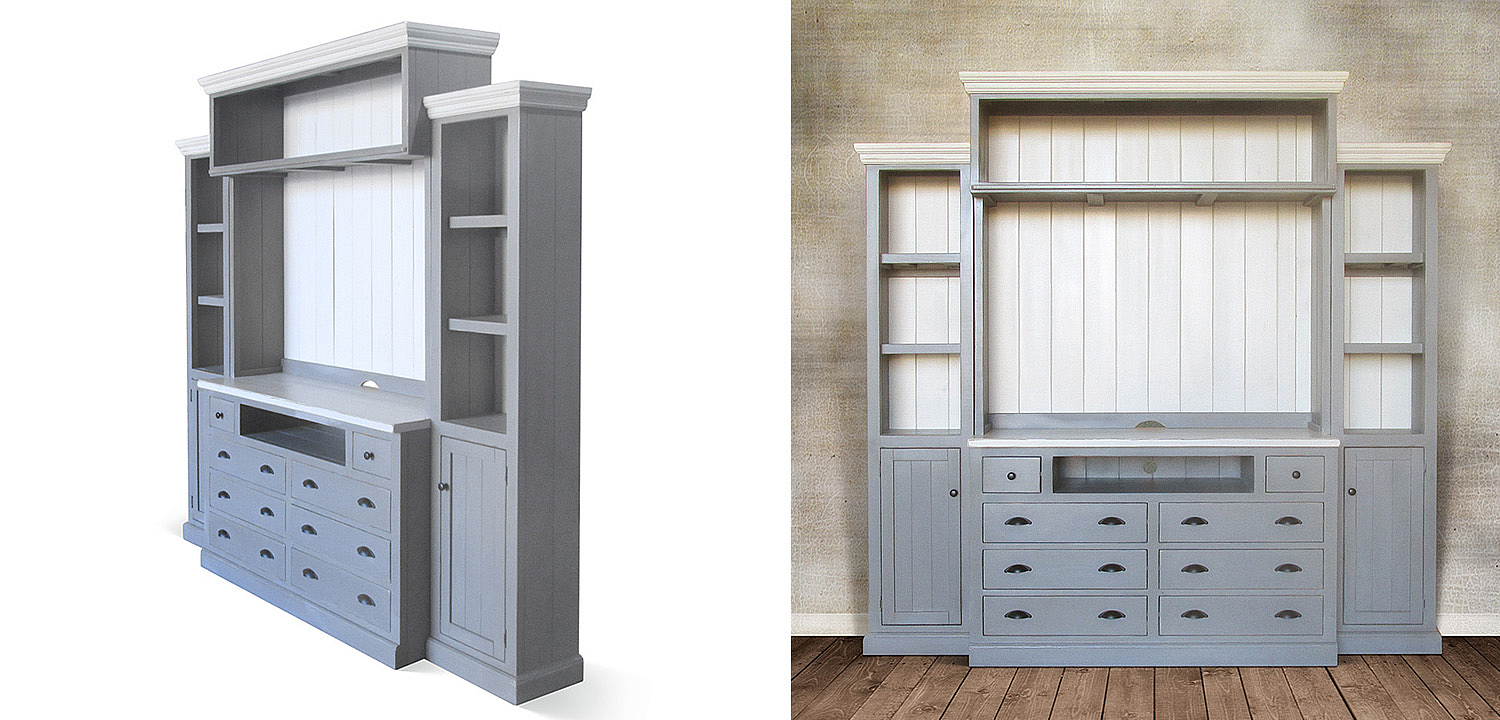 Шкаф-стеллаж Sandro Provence HARMONIE Weathered Grey Шкаф-стеллаж Sandro Provence HARMONIE Weathered Grey - Loft-Concept в Липецке
