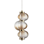 Подвесной светильник с 3-мя рифлеными стеклянными шарами Marcelh Light варинант исполнения - 1 | Loft Concept в Липецке