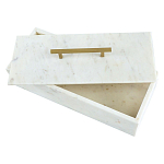 Шкатулка из белого мрамора Save Time варинант исполнения - 3 | Loft Concept в Липецке