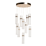 Люстра каскадная с прозрачными цилиндрическими плафонами Jenae Glass Tube Lighting варинант исполнения - 2 | Loft Concept в Липецке