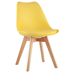 Стул с основой из пластика и мягким сиденьем Arvika Yellow варинант исполнения - 1 | Loft Concept в Липецке