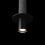 Подвесной светильник с узким цилиндрическим плафоном и черным металлическим декором Concrete Pipe варинант исполнения - 7 | Loft Concept в Липецке