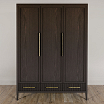 Большой Шкаф Primo Темный орех с 3 дверьми и 3 выдвижными ящиками варинант исполнения - 1 | Loft Concept в Липецке