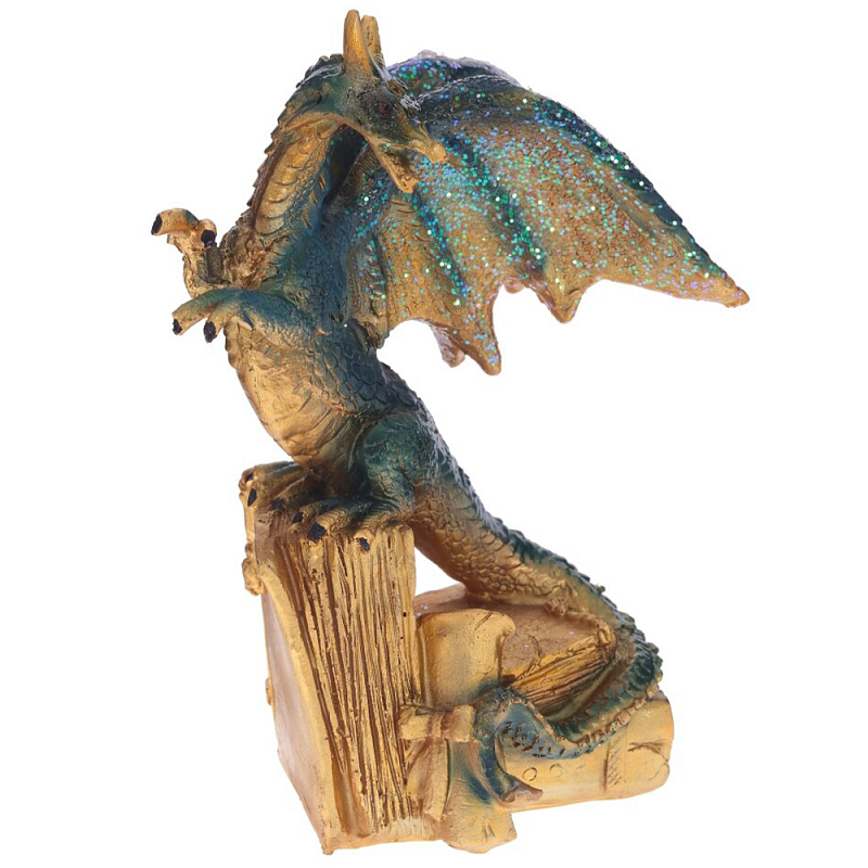 Декоративная статуэтка Дракон Multicolor Gold Dragon Treasure Keeper Statuette Золотой Мульти Декоративная статуэтка Дракон Multicolor Gold Dragon Treasure Keeper Statuette Золотой Мульти в Липецке | Loft Concept