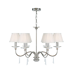 Люстра цвета никель с прозрачными стеклянными подвесками в форме капель Elstead Lighting варинант исполнения - 2 | Loft Concept в Липецке