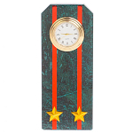 Часы погон ВС подарочные настольные из натурального камня Змеевик Military Clock варинант исполнения - 13 | Loft Concept в Липецке