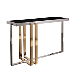 Консоль в современном стиле с черной стекляной столешницей Console with Black Glass варинант исполнения - 1 | Loft Concept в Липецке